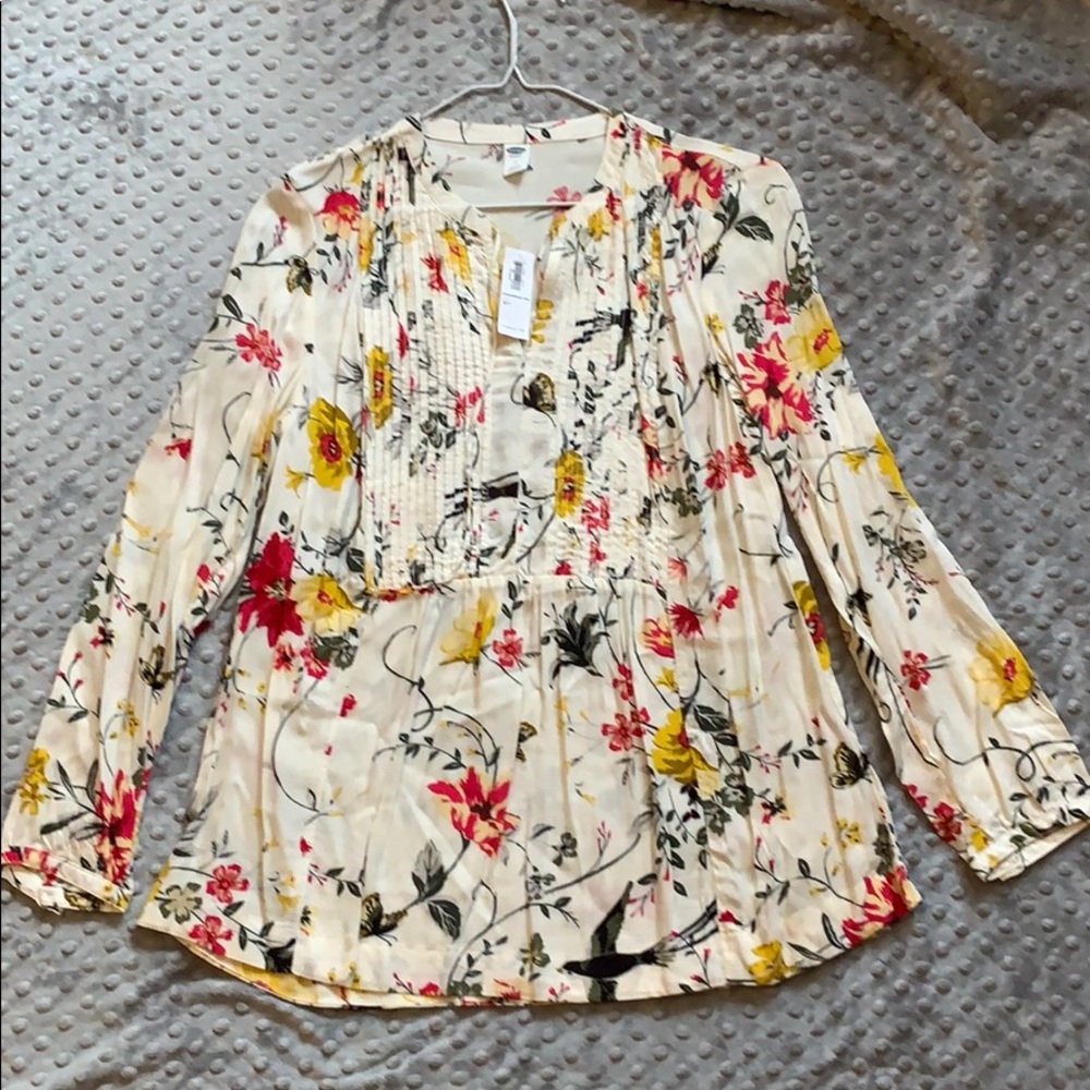 Floral print long sleeve blouse